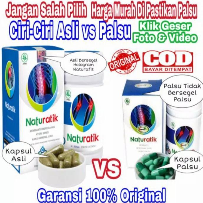 Obat herbal nyeri sendi - rematik - asam urat NATURATIK 50 Kapsul Asli