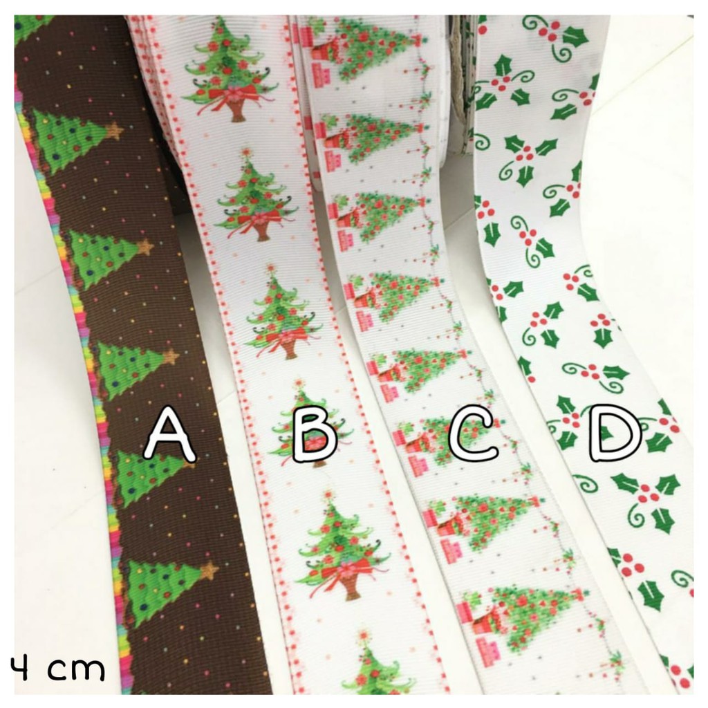 1 Yard - PITA KADO HAMPERS MOTIF NATAL | PITA CHRISTMAS 3.8 cm