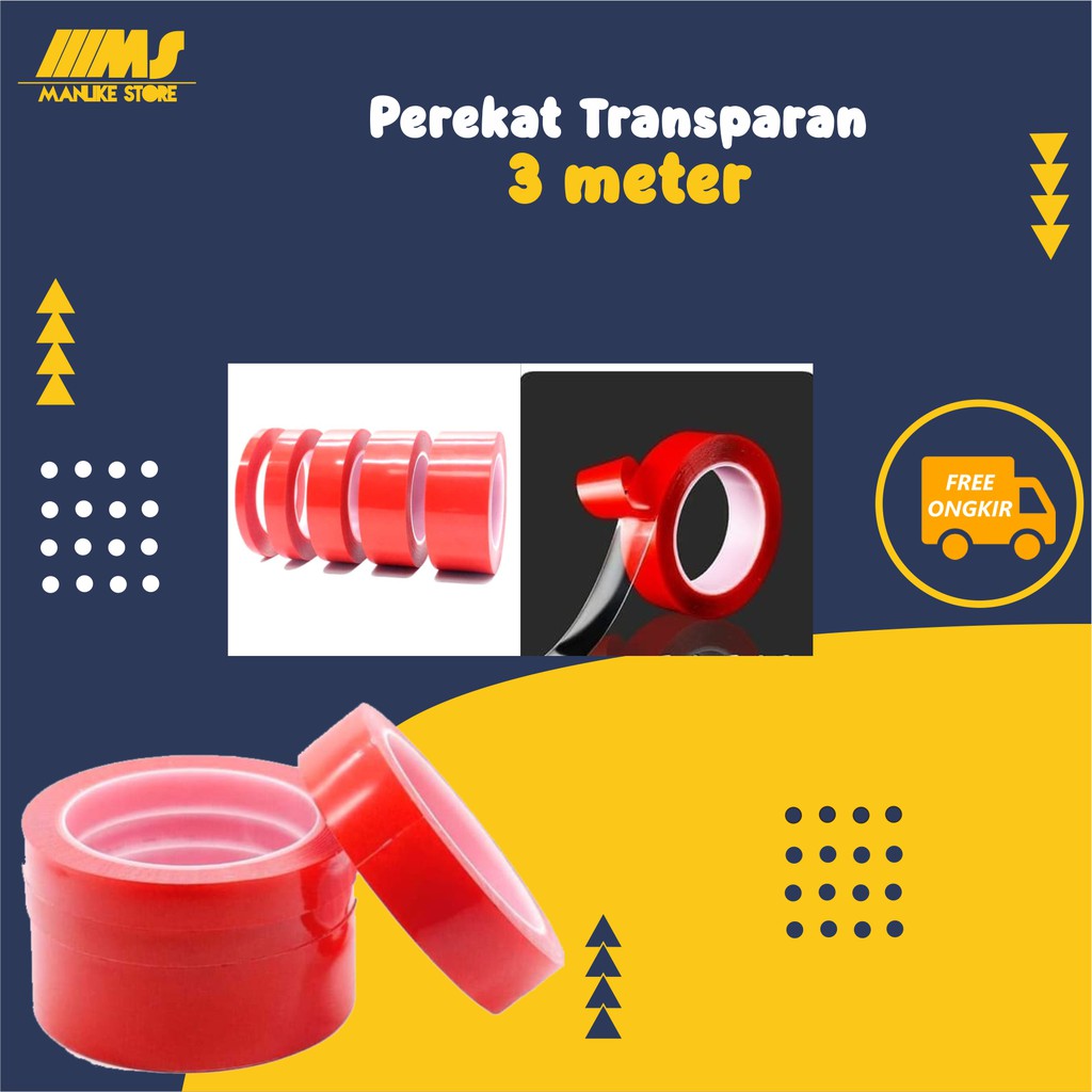 

Perekat Bening 3M* 25MM/Double Tape 3M*25MM Clear Transparant/Isolasi Dobel Tape