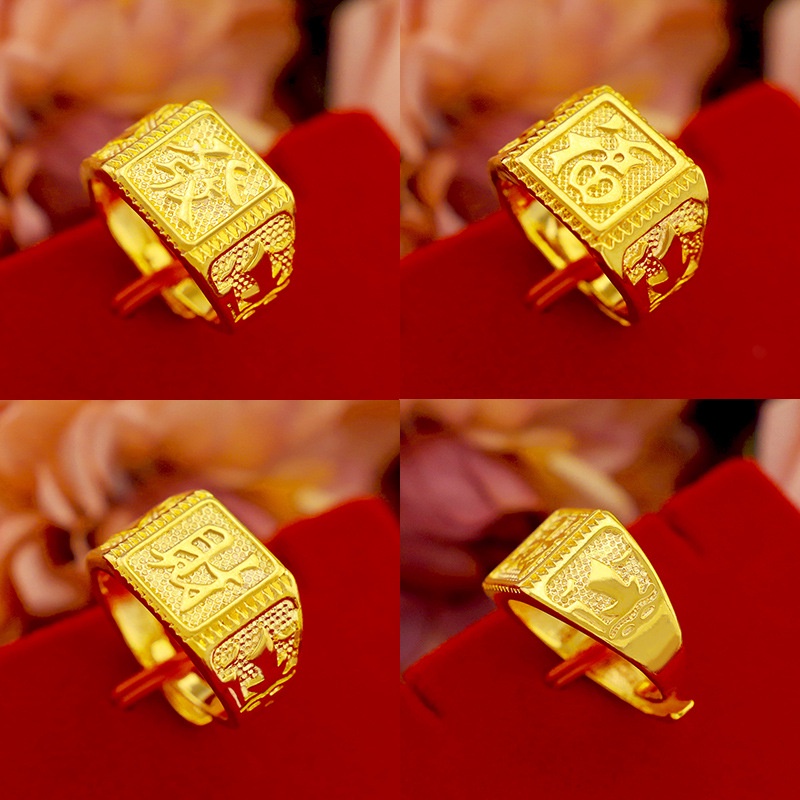 Cincin Model Terbuka Lapis Emas Asli Kadar 375 Gaya Korea Untuk Pria