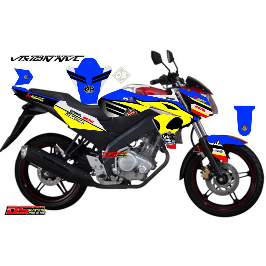 134 Decal Stiker Vixion Desain Boleh Request Biru Shopee Indonesia