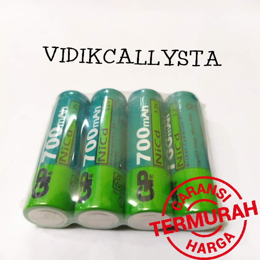 Baterai Cas GP 700 mAh AA 1.2V Batrei Charger GP 700mAh Batre Cas