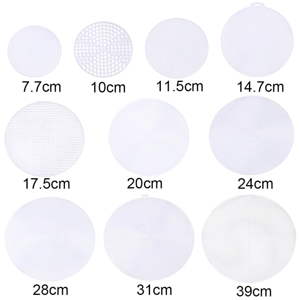 AnekaBenang - Plastic Canvas Round / Kanvas Alas Tas Bulat