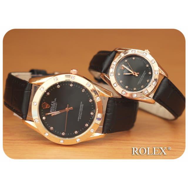 Sangat Laris Rolex Vios Rose Polos Black Gold Couple