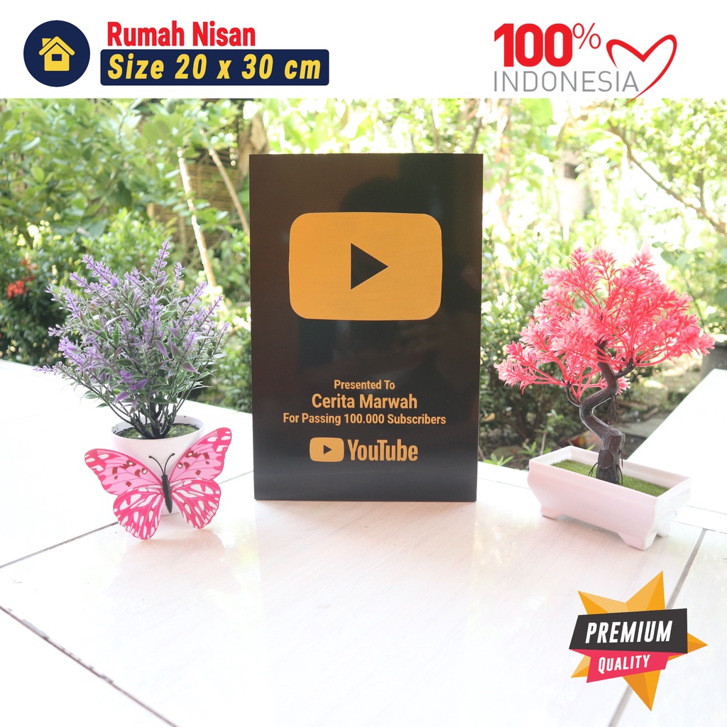 Hiasan Dinding Play Button Bahan Granit