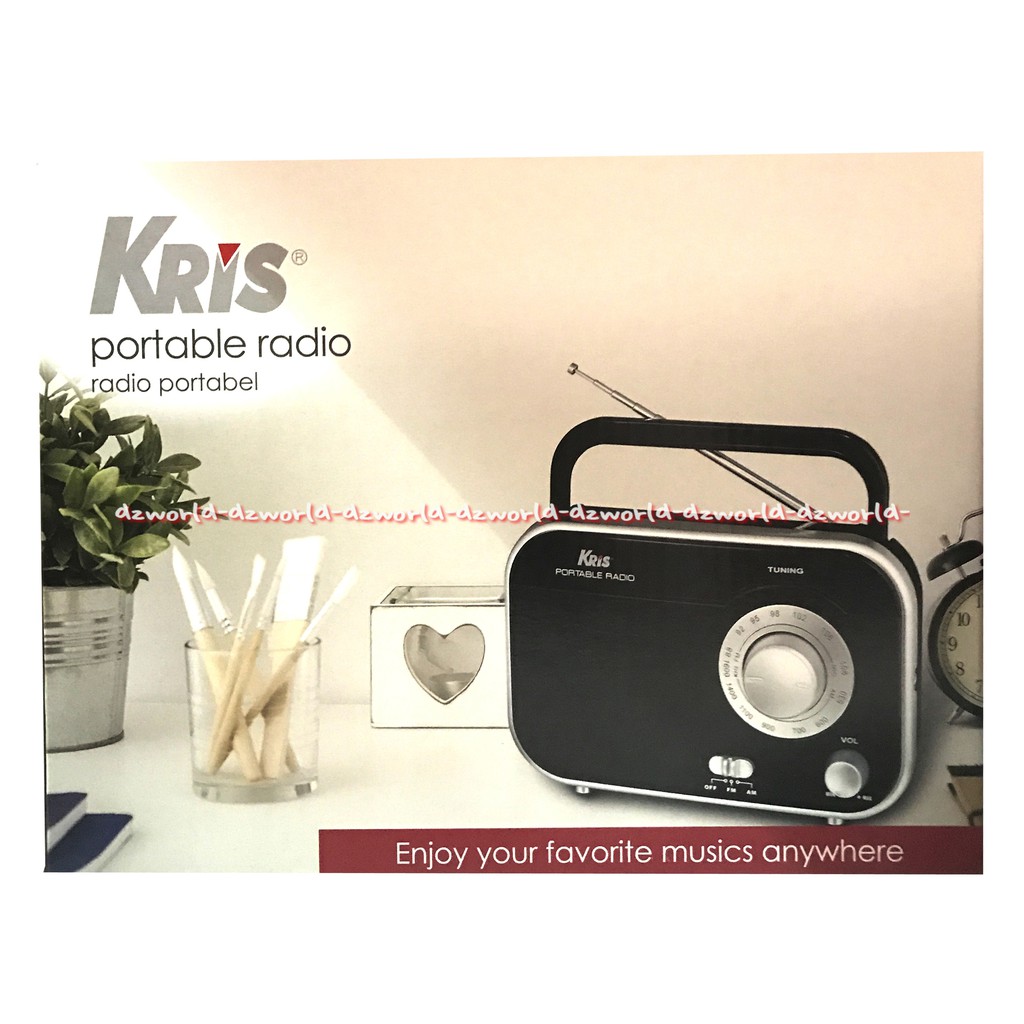 Kris Portabel Radio Pipih Portable TR - 410 Tersedia Dengan Pilihan Warna Hitam Dan Putih