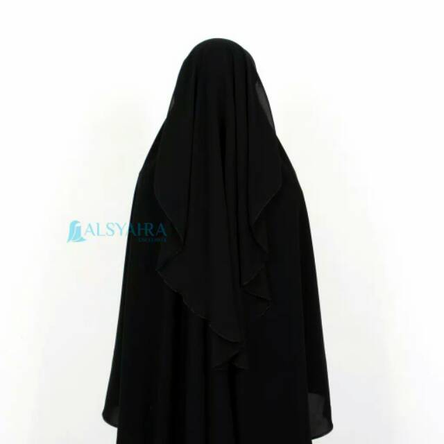 Niqab Yaman Eagle Eyes Sifon Sliky Jetblack By Alsyahra Exclusive