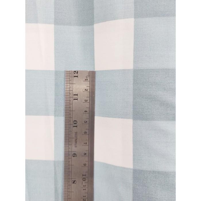 Cotton | Cinita Sprei Kain Katun Meteran Motif Minimalis Kotak 4 Cm Emily Khaki Terbaru Ready Stock