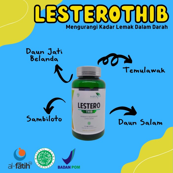 

Obat Kolesterol Lesterothib 100 % Alami herbal tanpa efek samping / Penurun Kolesterol Lemak Darah