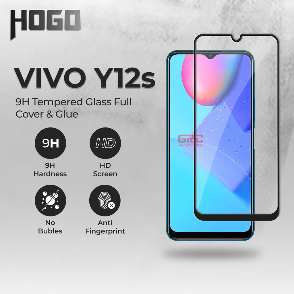 Tempered Glass VIVO Y12s HOGO Full Cover Anti Gores Kaca