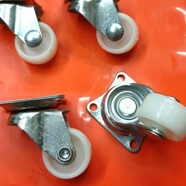 roda troli nilon 1inch hidup/ roda kecil nilon 1" putar