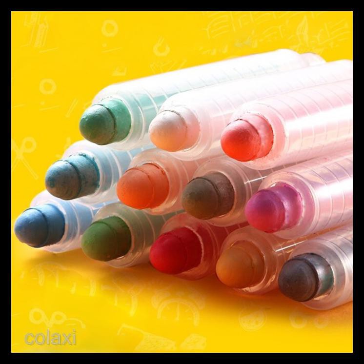 

Termurah 12Pcs Stik Kapur Water-Soluble Anti Debu Untuk Menulis/Melukis