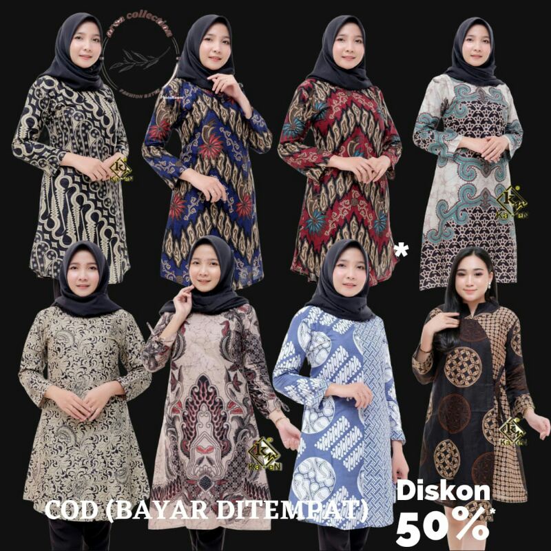 Terlaris SERUT GENES JELITA TUNIC NAVBOR YELBOR WHITBOR CREAMBOR TUNIK BATIK MODERN HRB030 DOLBI DOB