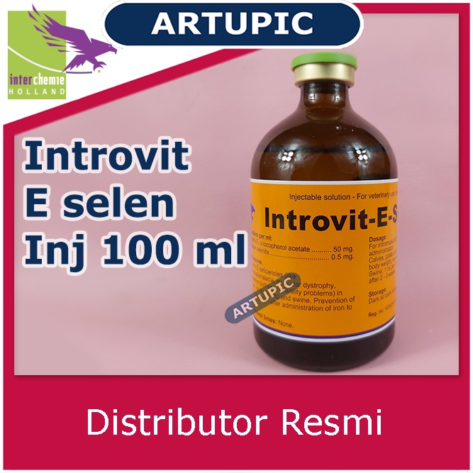 Introvit E Selen Injeksi 100 ml Vitamin E Konsentrasi Tinggi Antioksidan Selenium Kekebalan Ternak Hewan Holland Atasi Stres Sapi Kambing Babi Ayam Kucing Anjing Domba