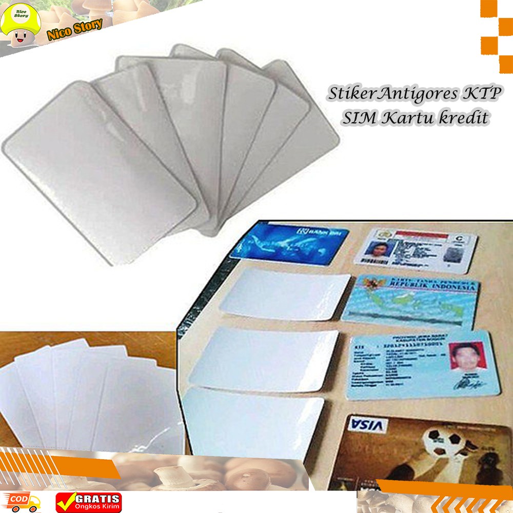 (NCS) Stiker Anti Gores Laminating KTP SIM Kartu Kredit Credit Card ATM Lem Praktis Bisa pasang sendiri