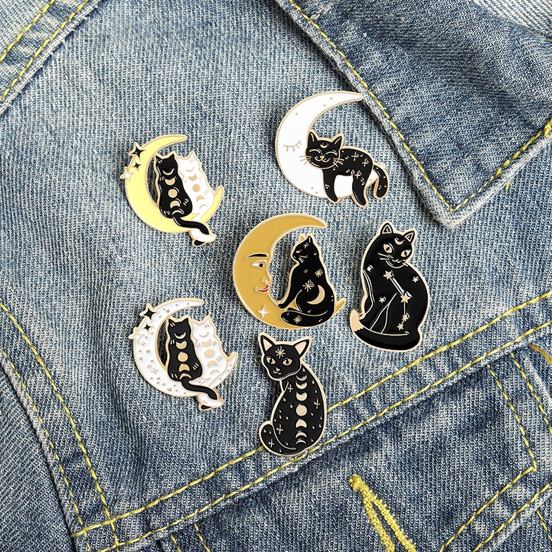 31pcsset Bros Pin Enamel Bentuk Kartun Kucing Gaya Punk Untuk Aksesoris Pakaian