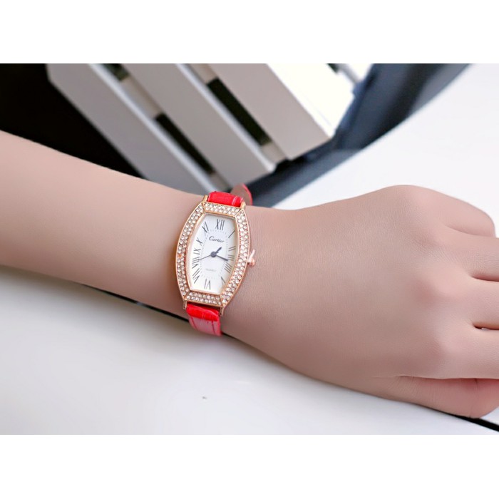 Jam Tangan Wanita Cartier Laris / Jtr 1148 Merah