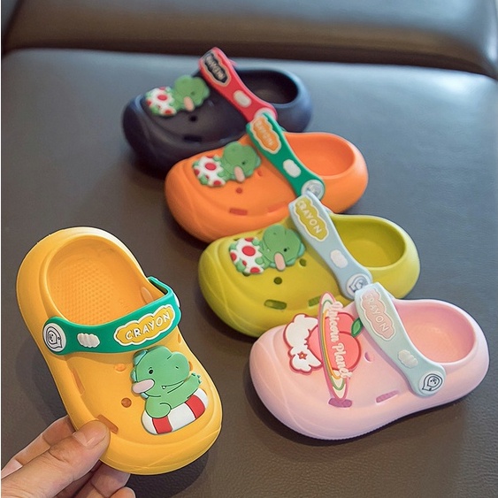 Sepatu Sandal Anak Sandal Baim Import Anak Dinosaurus EVA Bahan Perlindungan Lingkungan Non-slip Cocok Untuk Usia 1-5 Tahun