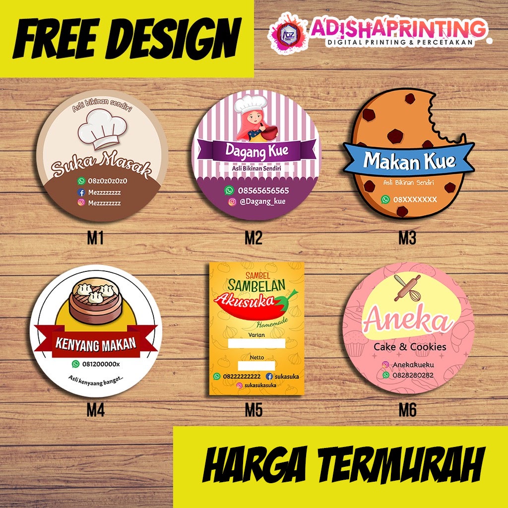 Jual STICKER LABEL MAKANAN CUSTOM GAMBAR/DESIGN FREE DESIGN | Shopee ...