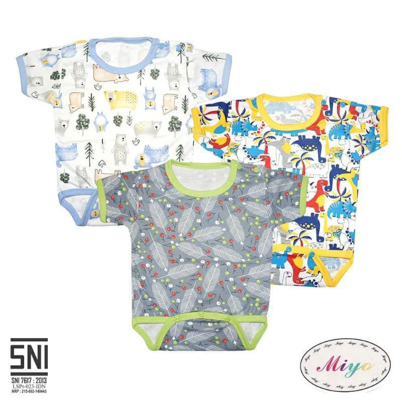 MIYO by libby  Baju Kodok Segitiga / Jumper Bayi Motif GEORGE MONKEY /Baby PRINT Newborn (0-3M) SNI