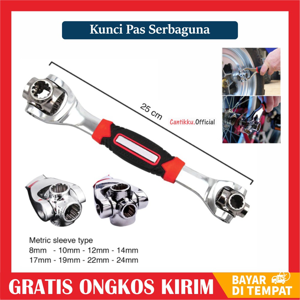 [COD] KUNCI PAS KUNCI UNIVERSAL KUNCI RING PAS KUNCI SHOCK TIGER WRENCH KUNCI PAS 48 IN 1