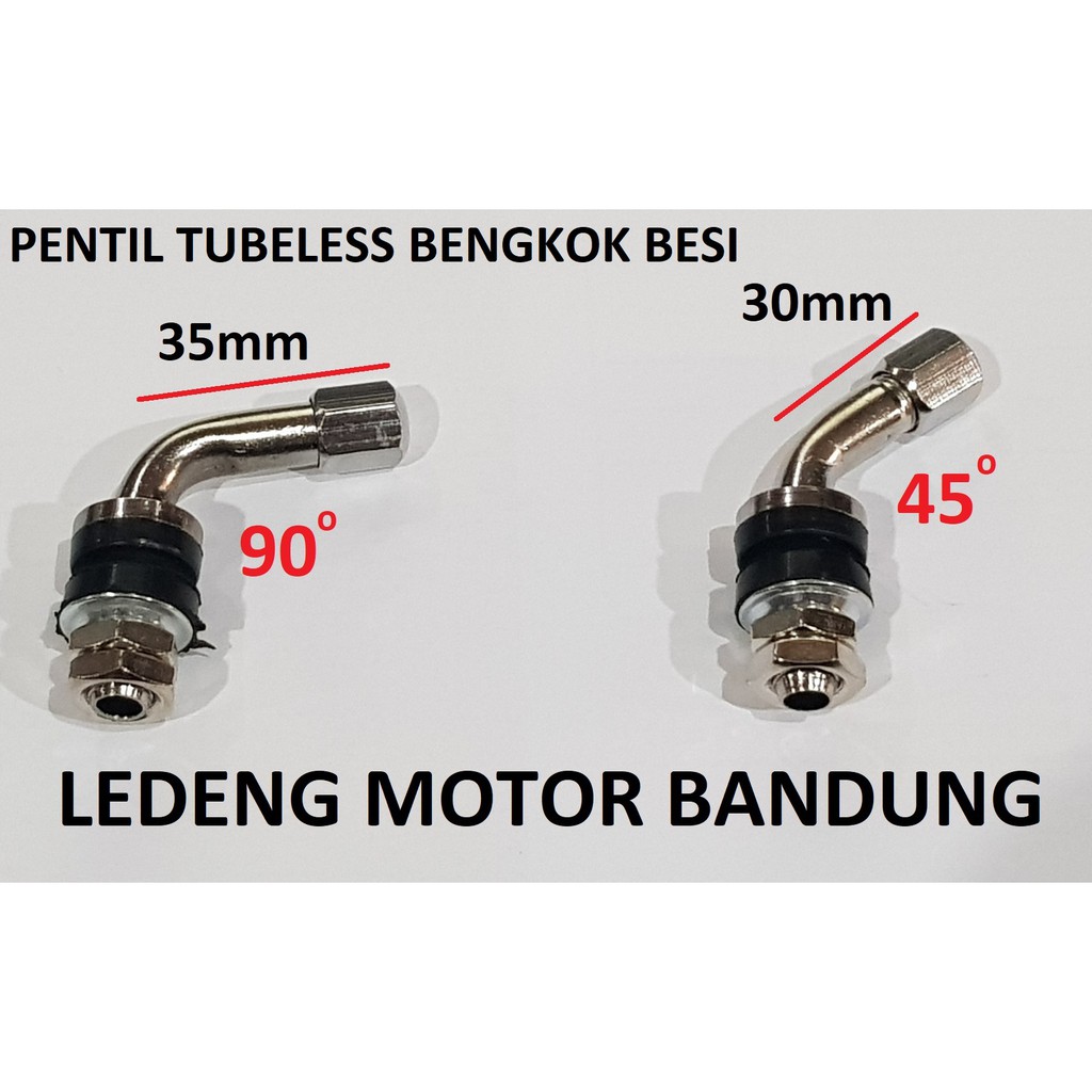 Pentil Tubeless Bengkok Besi Ban Tubeles Motor Mobil Drat Bagus Chrome Awet