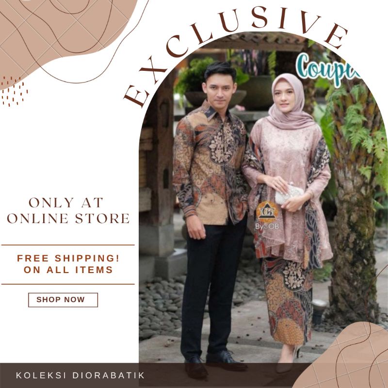 Couple Kebaya Tunangan //M.L.XL.XXL Set Couple Kebaya Sandra Free Selendang Kemeja Pria