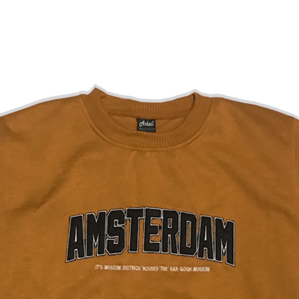 Crewneck Amsterdam Camel Full Bordir Original Ashall