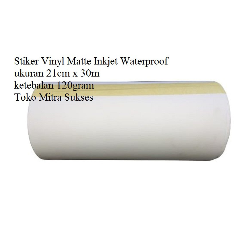 

Stiker Vinyl Matte Inkjet Waterproof A4 Roll - 21cm x 30m