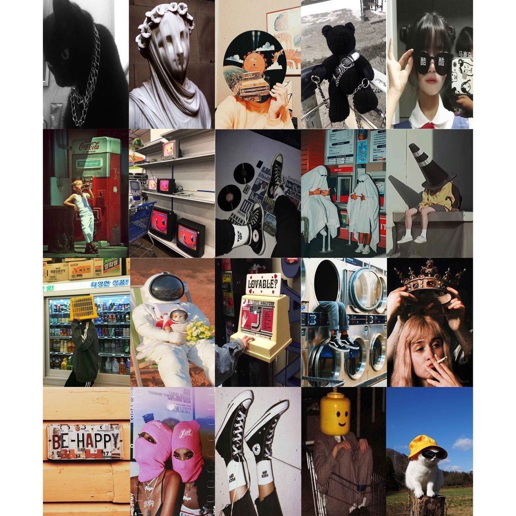 Poster Kamar Aesthetic Vintage 16 pcs | Poster Dinding Murah | Poster Aesthetic Murah