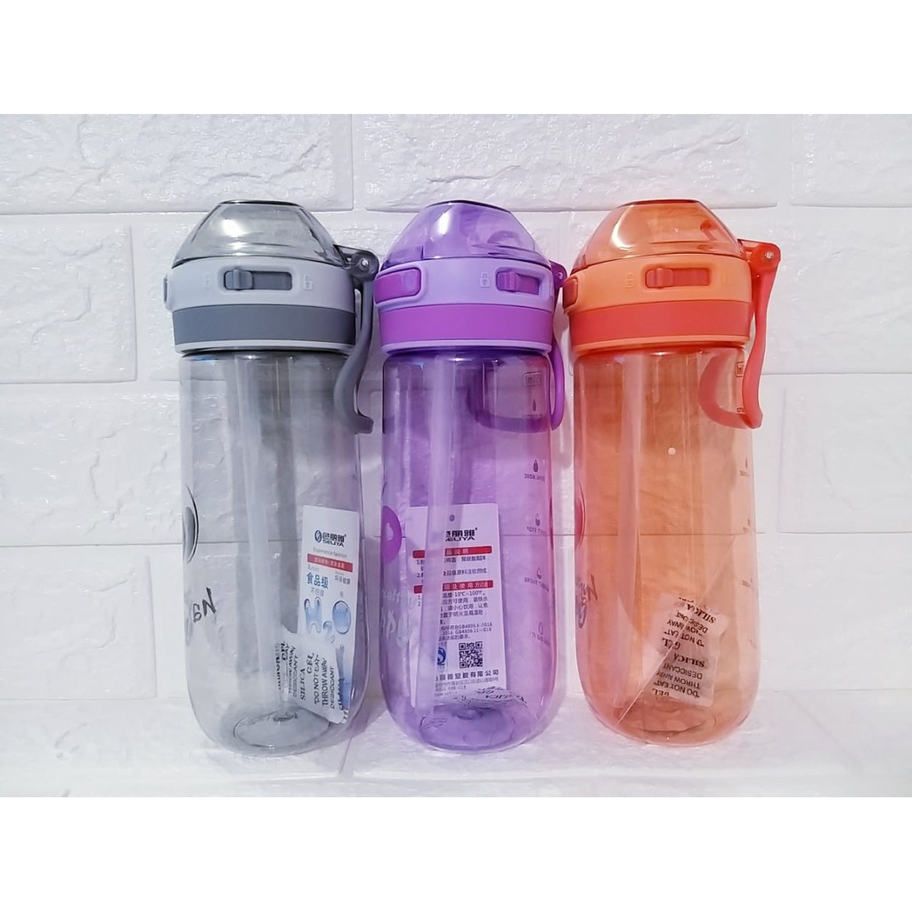 Botol Minum Clip on sport ANTI BOCOR 650 ML / Botol Minum Sport Water / Botol Olahraga Minum
