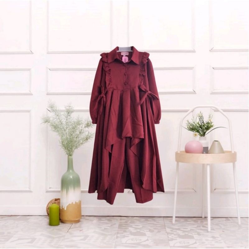 SETELAN TUNIK ANAK UMUR 7-12 TAHUN || LONG SET ANAK || SETELAN LONG TUNIK ANAK PEREMPUAN || SETELAN WANITA