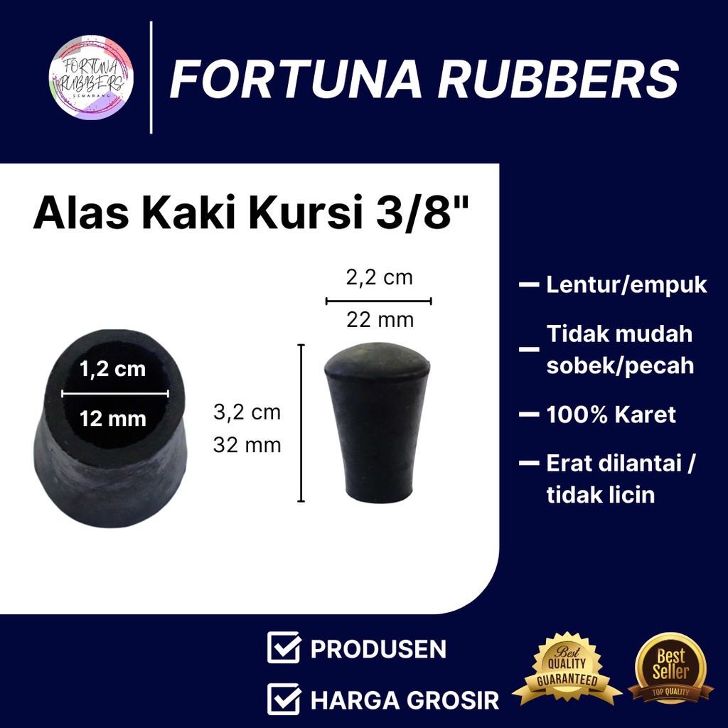 KARET KAKI KURSI DAN MEJA 3/8&quot; / 12 MM