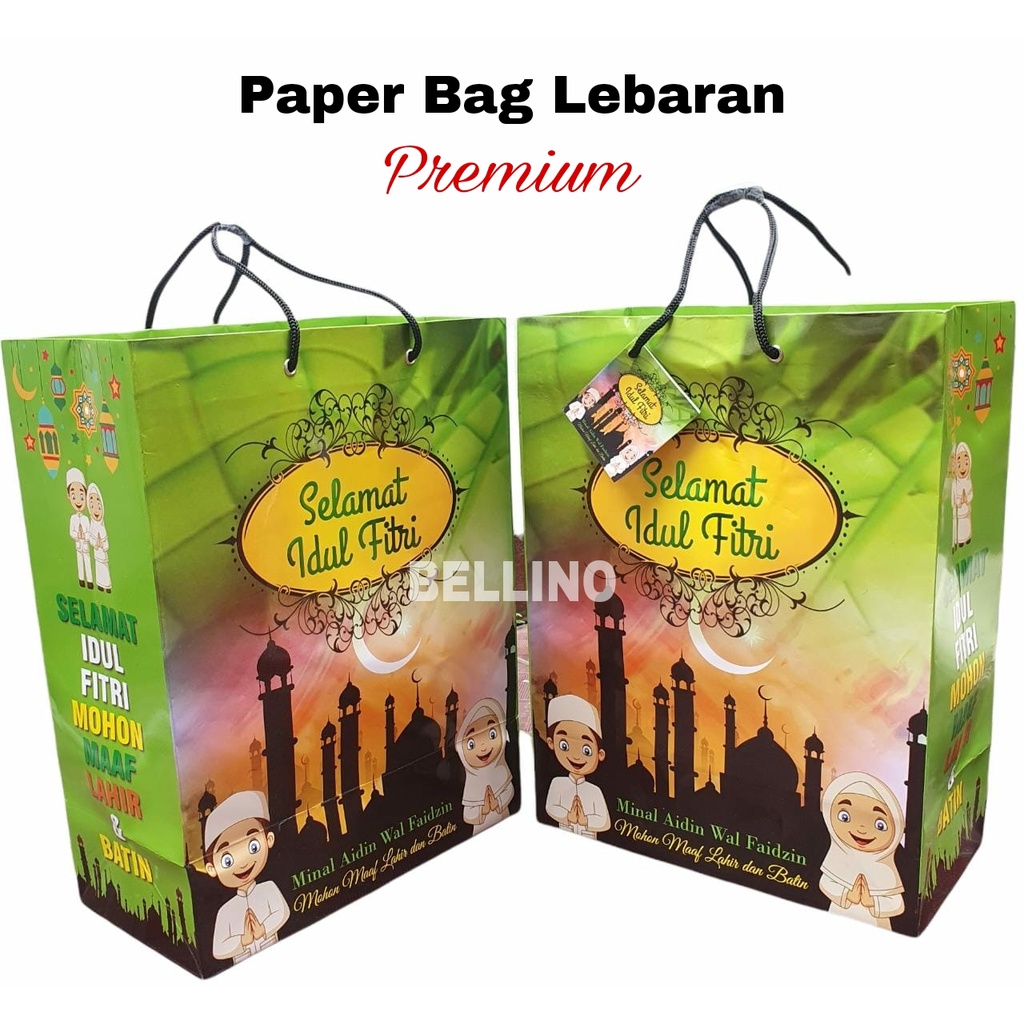 Paper Bag Tas Hantaran Lebaran Tas Bingkisan Muat Banyak Tebal Goodie Bag Lebaran Paper Bag Premium Muat Banyak 25x33x13cm Tas Lebaran Idul Fitri Paper Bag Motif Idul Fitri