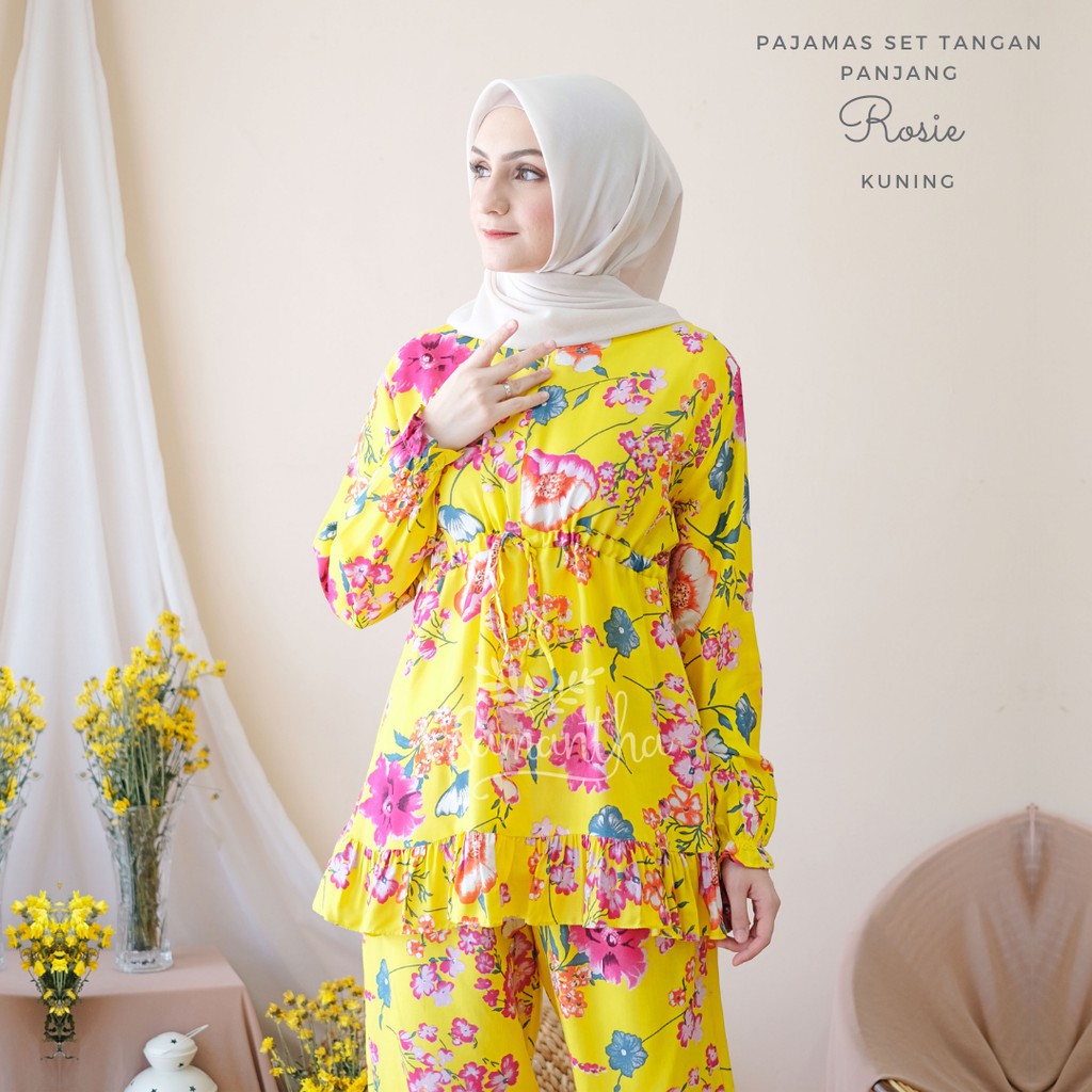 vSamantha - Pajamas Set / Piyama Set Muslim Rayon Rempel Busui Friendly - Tangan Panjang II