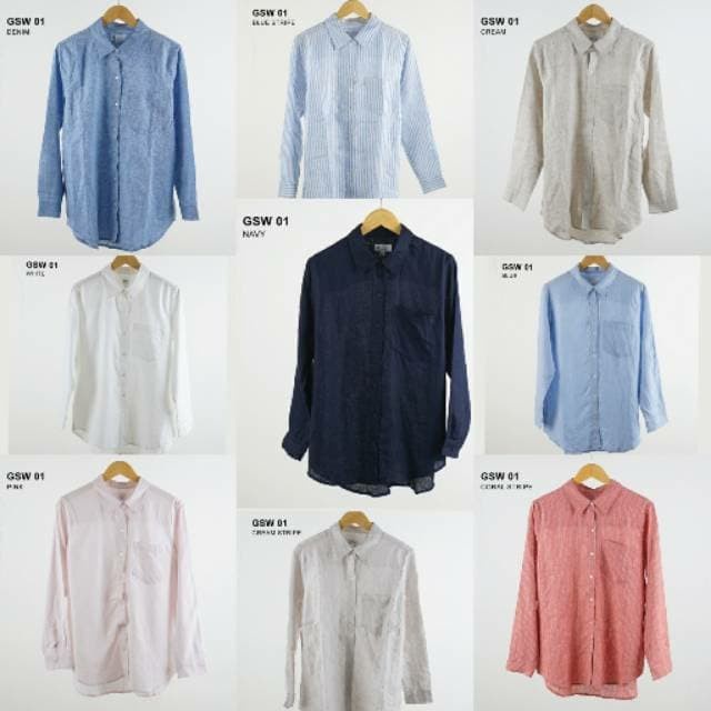 Terbaru Berkualitas Kemeja Linen Wanita Gap - Kemeja Casual Wanita - Avail 8 Colour. "