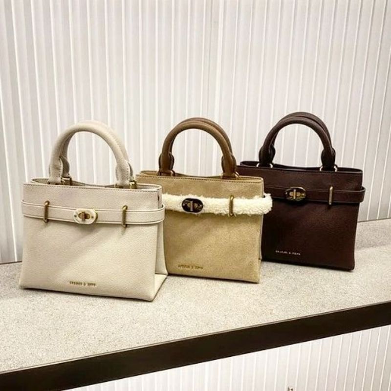 8.8 SALE | CK Double Handle Turn-Lock Structured Bag