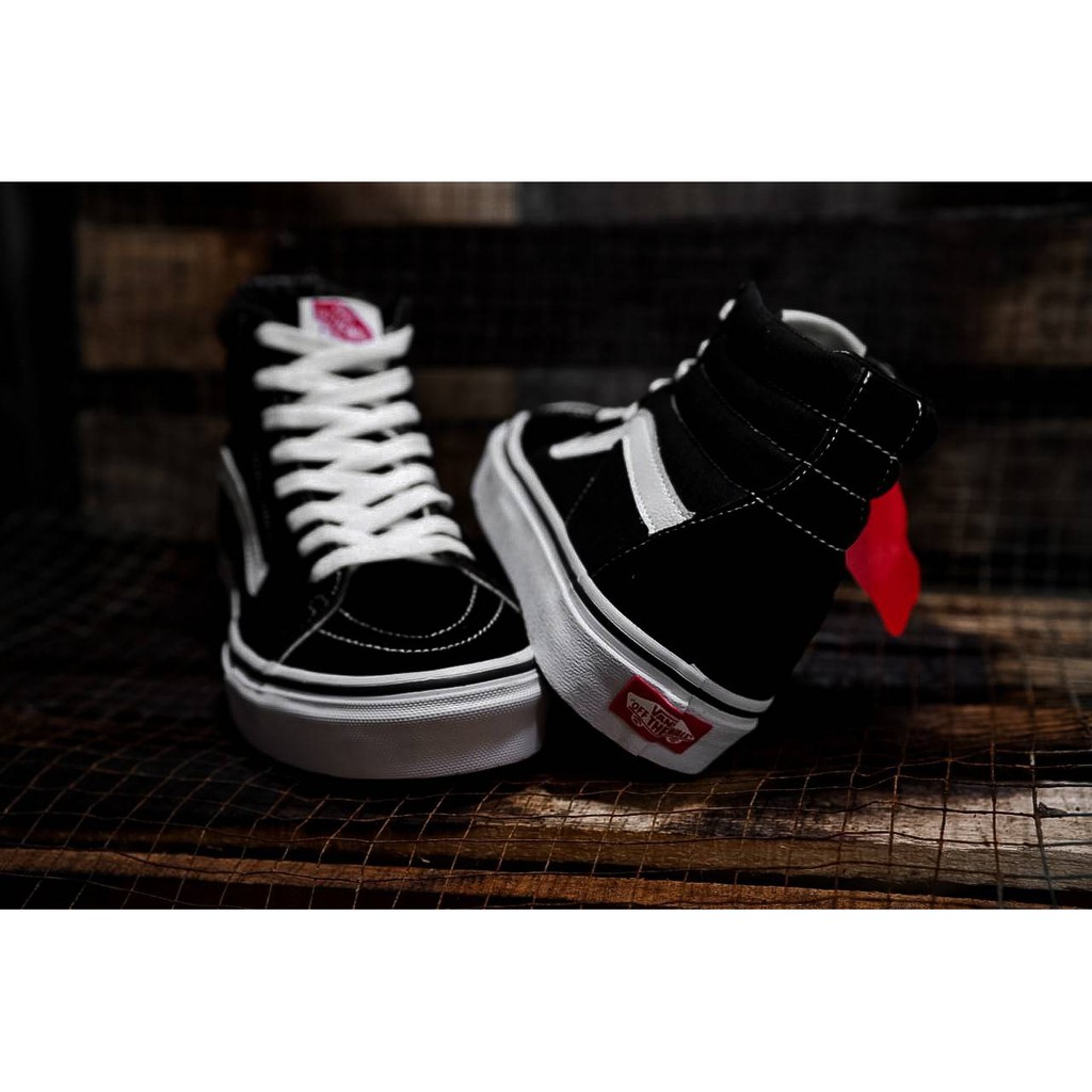 Shoes/Sepatu Vans Sk8 Hi Black White Classic