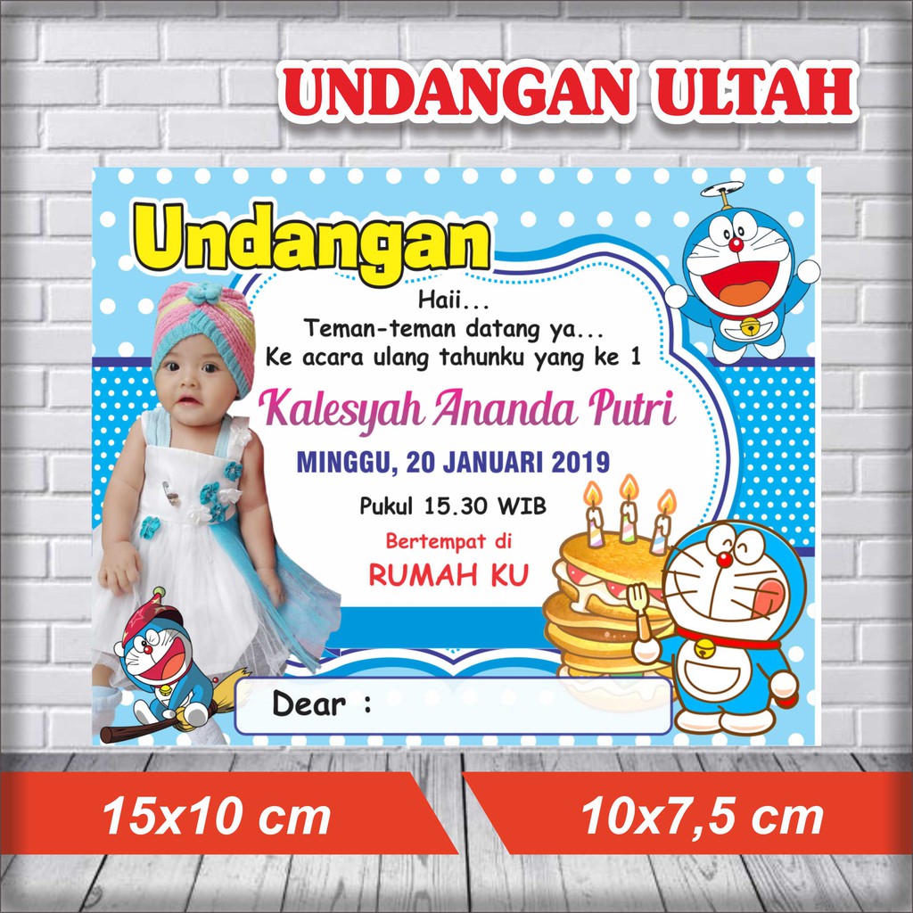 Undangan Ultah Anak2 Doraemon Kosong Undangan Ulang Tahun Gambar - Riset