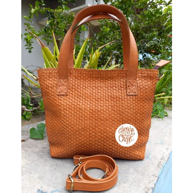 Djogja Klasik Craft Tas Kulit - Map Anyam
