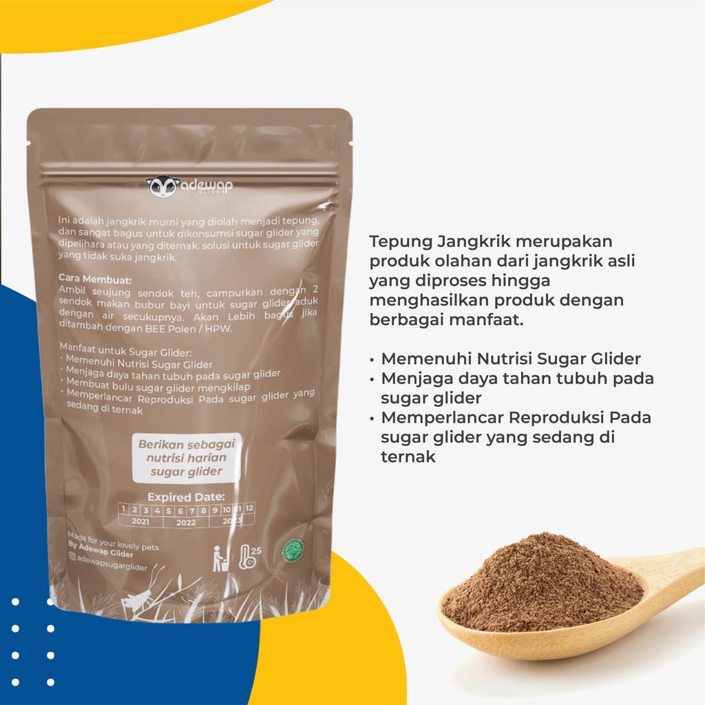 ADEWAP GLIDER Tepung Jangkrik Super Nutrisi & Protein Wajib Sugar Glider