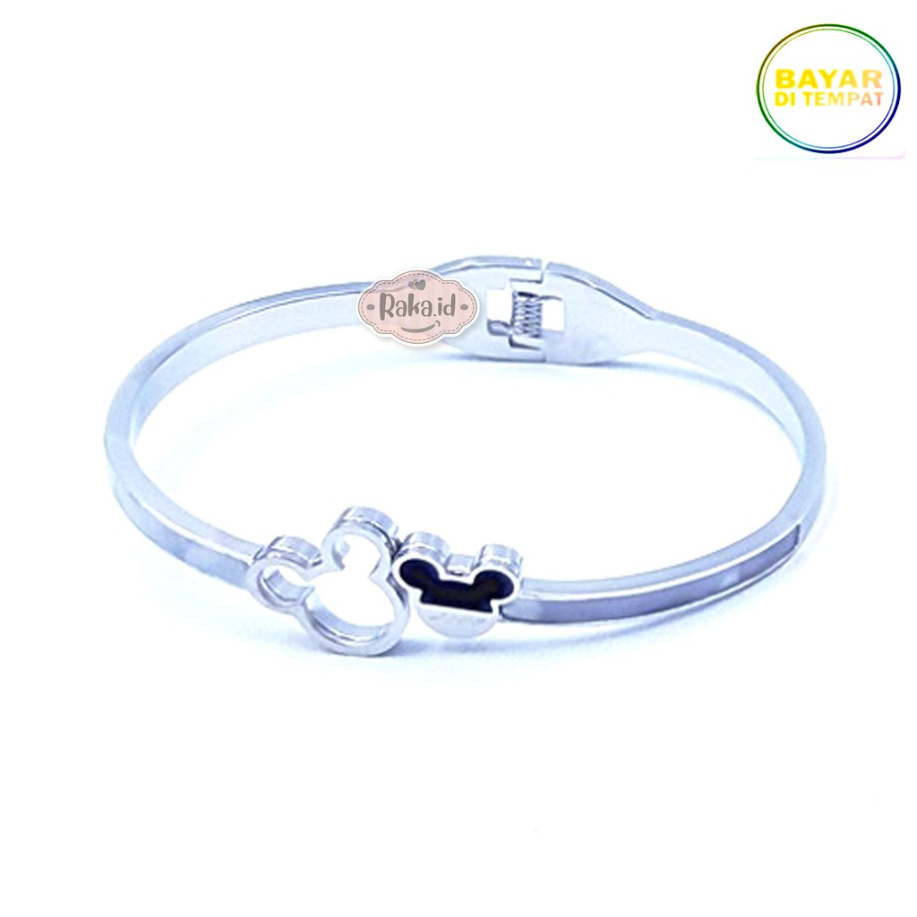 Raka Acc - Gelang Tangan Wanita Bangle 2 MICKEY TITANIUM Perhiasan Wanita 166