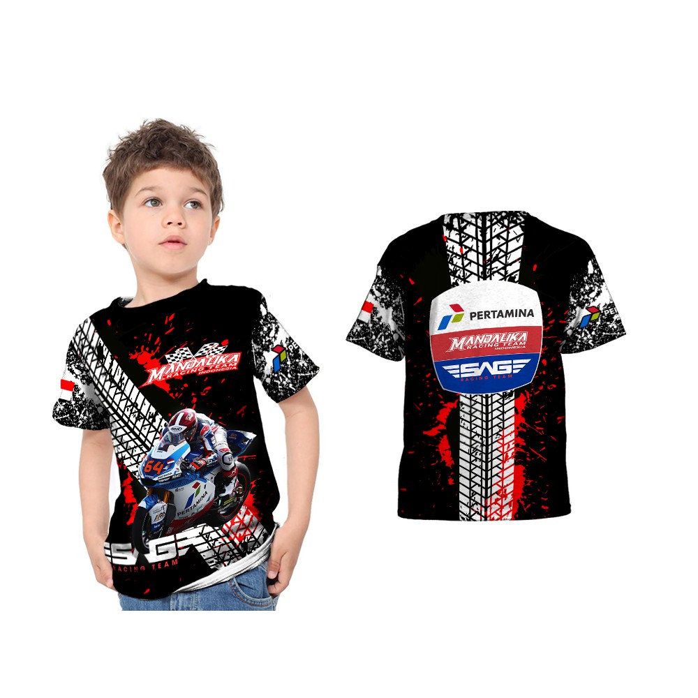 Baju Kaos Tshirt Anak Pria Wanita Motor GP Mandalika Team Custom Fullprint