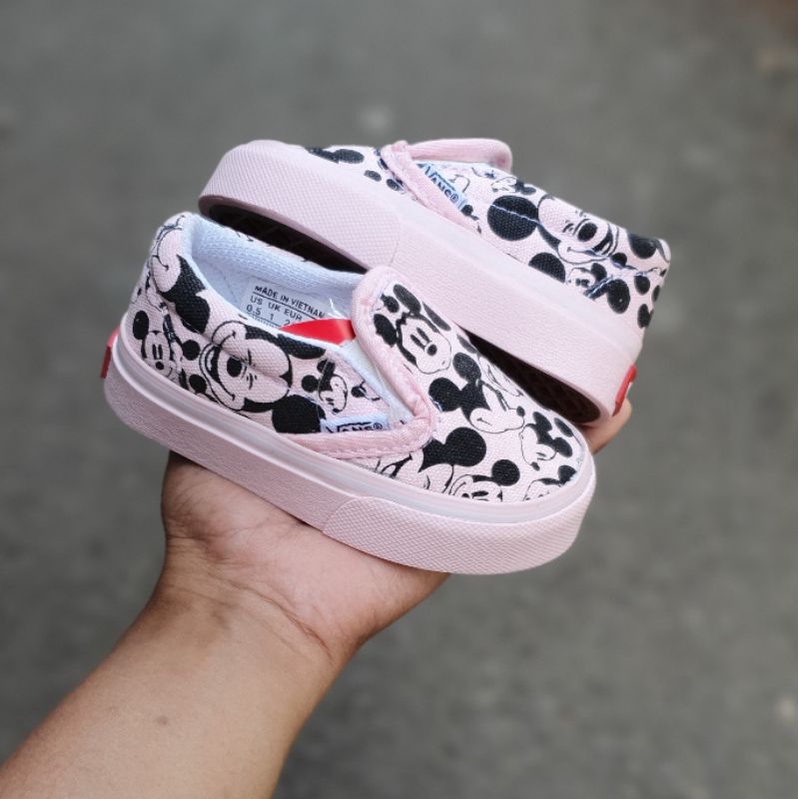 Sepatu anak vns autentik tali / slip on snoopy pink