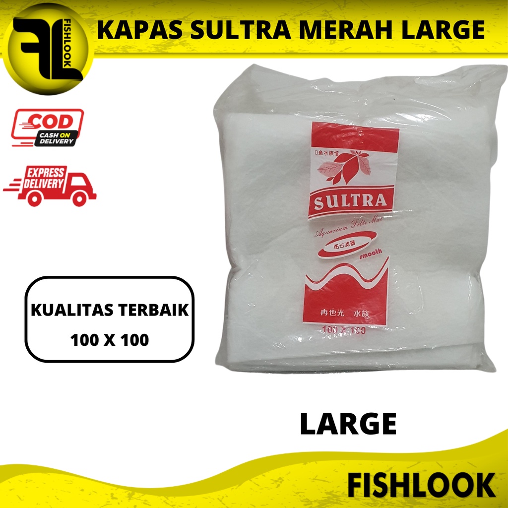 KAPAS SULTRA MERAH LARGE BUSA FILTER MEDIA AQUARIUM AQUASCAPE 100X100CM