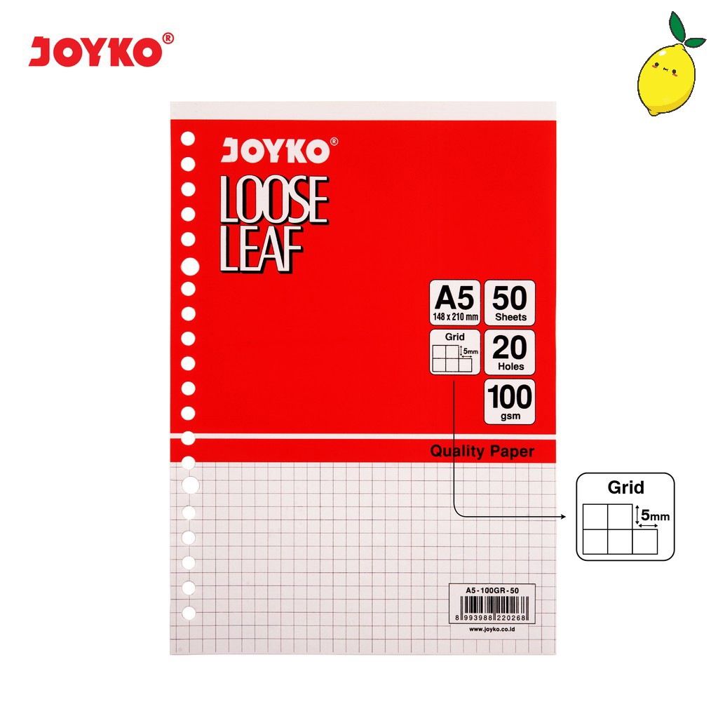 

Loose Leaf Refill Kertas File Binder Joyko A5 Grid - 50 Lembar