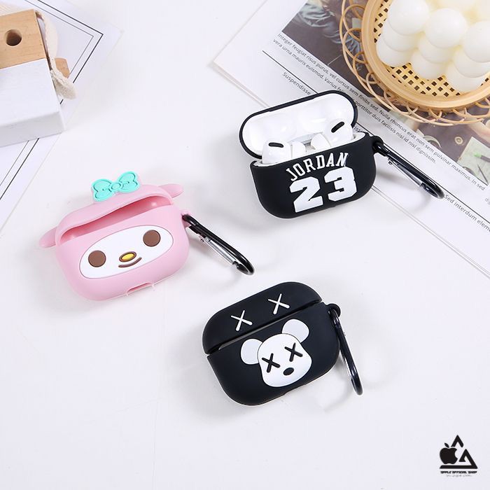 Silicone CASE 3D LUCU APPLE AIRPODS PRO MOTIF KARAKTER KARTUN CARTOON Softcase Pouch Cover Kaitan Cantolan