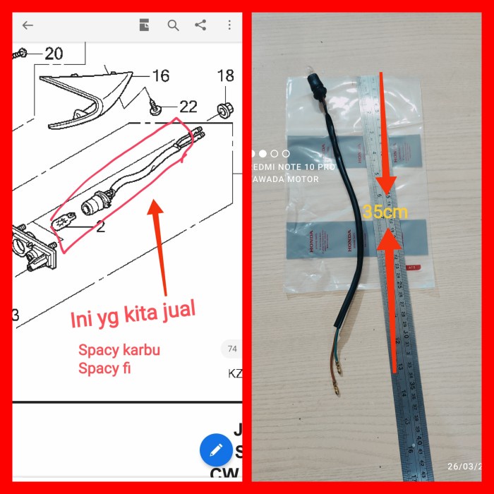 SOKET FITTING LAMPU PLAT NOMOR BELAKANG HONDA SPACY OLD SPACY FI