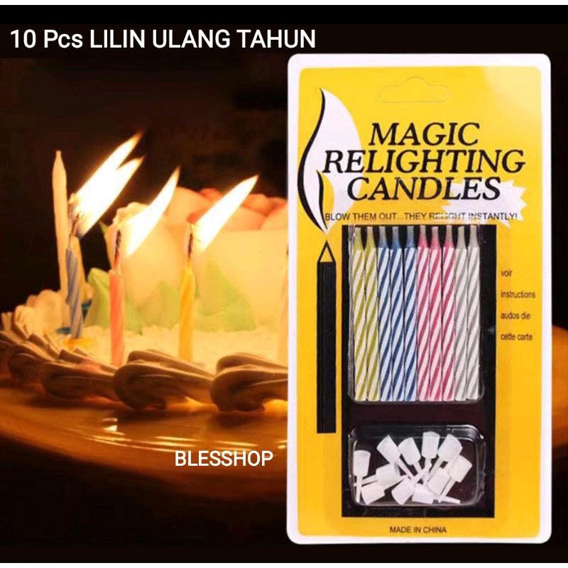 BLESSHOP Lilin Ulang Tahun Magic Candle Isi 10