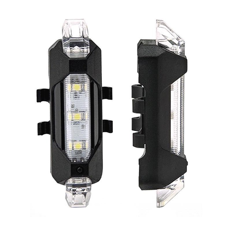 【Harga terendah COD】Lampu Belakang Sepeda LED USB Rechargeable Anti Air Lampu Sepeda USB+Kabel cash-Belakang PUTIH